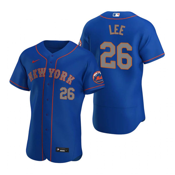  Mens New York Mets #26 Khalil Lee Stitched Nike Royal Grey Alternate FlexBase Jersey