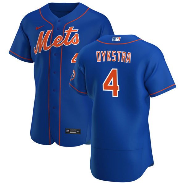 Mens New York Mets Retired Player #4 Lenny Dykstra Stitched Nike Royal Orange FlexBase Jersey
