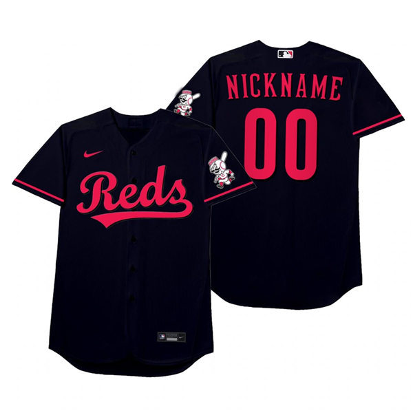 Mens Cincinnati Reds Custom Nike Black 2021 Players' Weekend Nickname Jersey