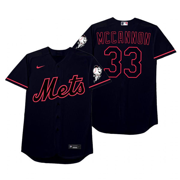 Mnes New York Mets #33 James McCann Nike Black 2021 Players' Weekend Nickname Mccannon Jersey