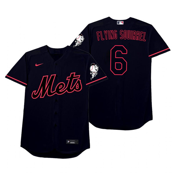 Mens New York Mets #1 Jeff McNeil Nike Black 2021 Players' Weekend Nickname Flying Squirrel Jersey