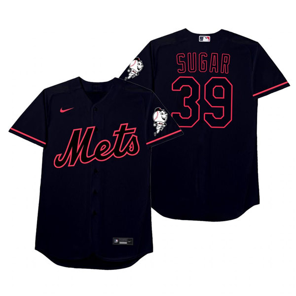 Mens New York Mets #39 Edwin Diaz Nike Black 2021 Players' Weekend Nickname Sugar Jersey