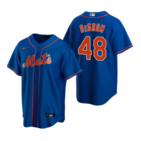 Youth New York Mets #48 Jacob deGrom Nike Royal Orange Alternate Jersey