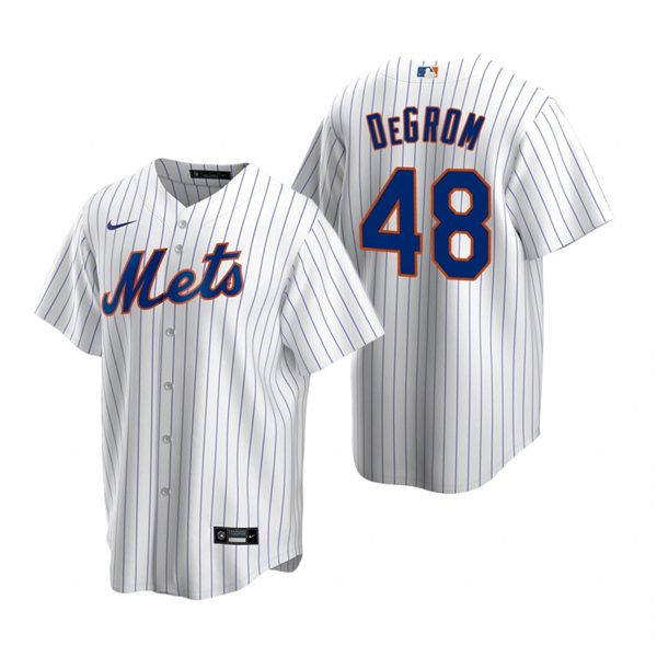 Youth New York Mets #48 Jacob deGrom Nike White Pinstripe Home Jersey