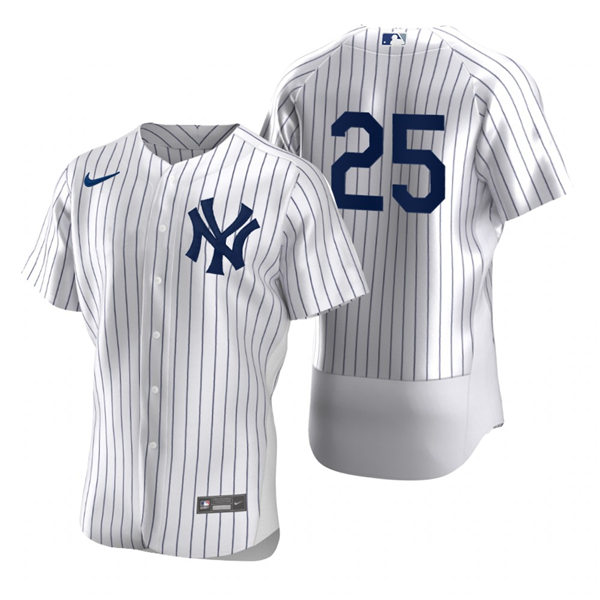 Mens New York Yankees Retired Player #25 Jason Giambi Nike White Home FlexBase Game Jersey