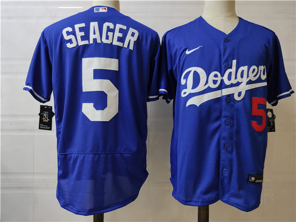 Mens Los Angeles Dodgers #5 Corey Seage Nike Royal Alternate FlexBase Jersey