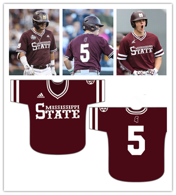 Mens Mississippi State Bulldogs #5 Tanner Allen Maroon Adidas Pullover College Baseball Game Jersey
