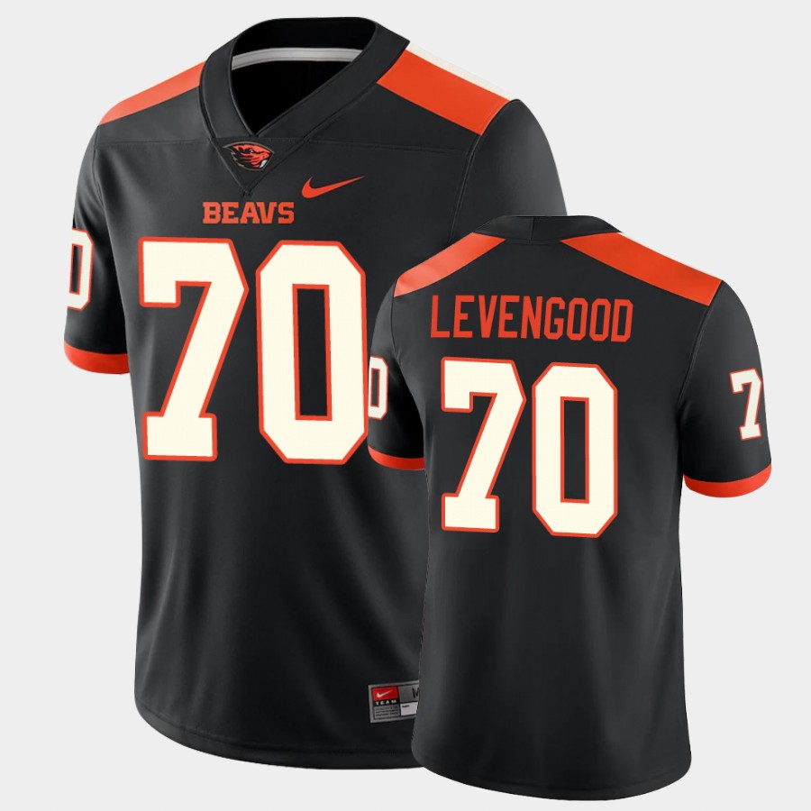 Mens Oregon State Beavers #70 Jake Levengood Stitched Nike Black NCAA College Football Game Jersey