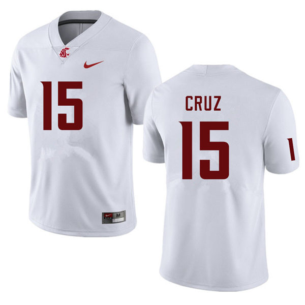 Mens Washington State Cougars #15 Gunner Cruz Nike White College Football Game Jersey