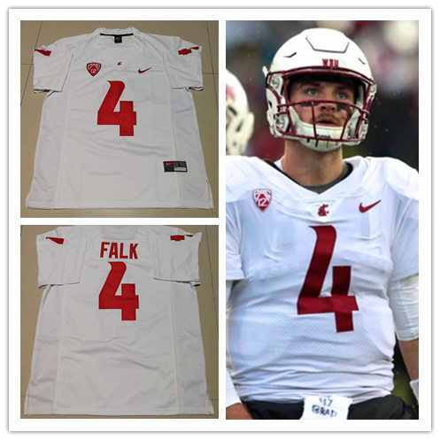 Mens Washington State Cougars #4 Luke Falk Nike White College Football Game Jersey