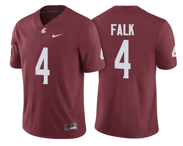 Mens Washington State Cougars #4 Luke Falk Nike Crimson College Football Game Jersey