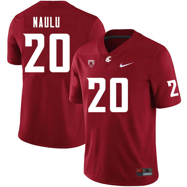 Mens Washington State Cougars #20 Peni Naulu Nike Crimson College Football Game Jersey