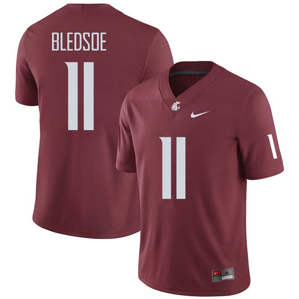 Mens Washington State Cougars #11 Drew Bledsoe Nike Crimson College Football Game Jersey
