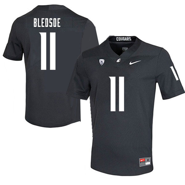 Mens Washington State Cougars #11 Drew Bledsoe Nike Charcoal College Football Game Jersey
