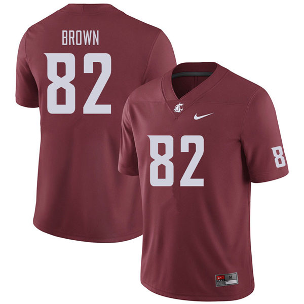 Mens Washington State Cougars #82 Travion Brown Nike Crimson College Football Game Jersey