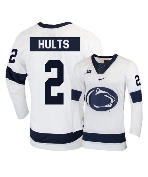 Mens Penn State Nittany Lions #2 Cole Hults Stitched Nike White College Hockey Jersey