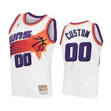 Mens Phoenix Suns Custom White Mitchell & Ness Hardwood Classics Swingman Jersey