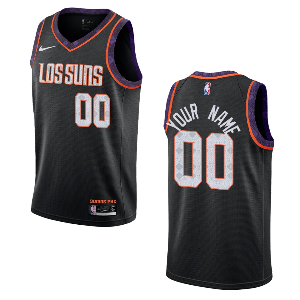 Mens Phoenix Suns Custom 2019-20 Black Nike NBA City Edition Jersey