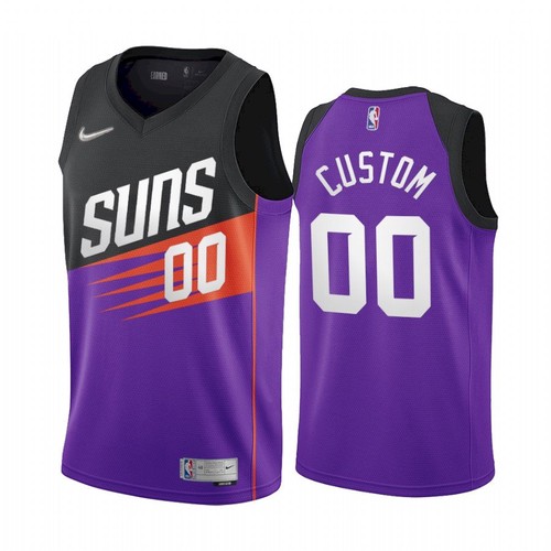 Mens Phoenix Suns Custom Nike Black Purple Stitched 2021 NBA Earned Edition Jersey