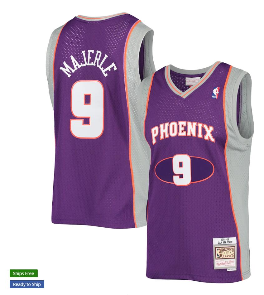 Mens Phoenix Suns #9 Dan Majerle Mitchell & Ness 2001-02 Stitched Hardwood Classics Jersey