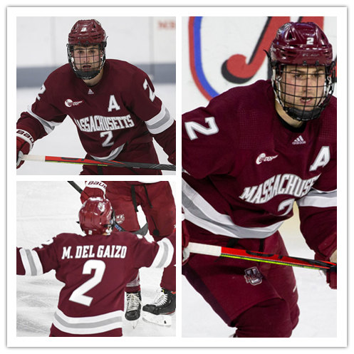 Mens Massachusetts Minutemen #2 Marc Del Gaizo 2021 Maroon Adidas College Hockey Jersey