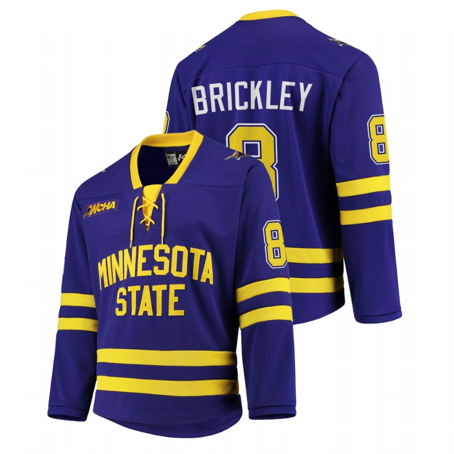 Mens Minnesota State Mavericks #8 Daniel Brickley Gemini Purple College Hockey Jersey