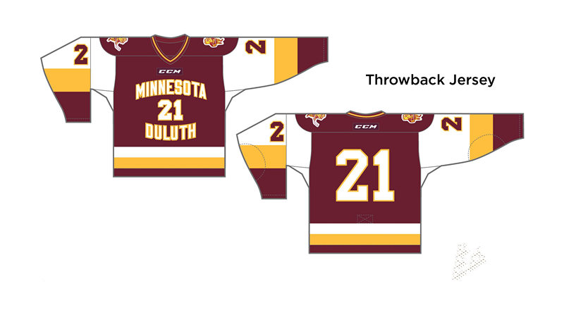 Mens Minnesota Duluth Bulldogs Custom Under Armour Maroon Retro Throwback Hockey Jersey