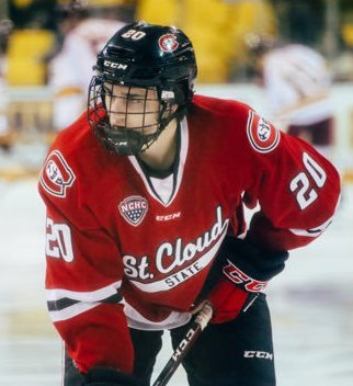 Mens St. Cloud State Huskies #20 Nolan Walker  Stitched CCM 2016 Red College Hockey Jersey)