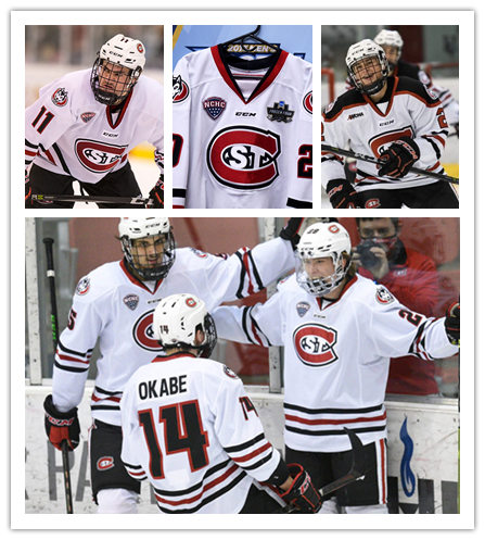 Youth St. Cloud State Huskies Custom  Stitched CCM White College Hockey Jersey