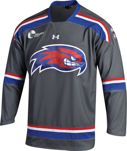 Mens UMass Lowell River Hawks Custom Charcoal with Team Logo  Under Armour Retro Hockey Jersey