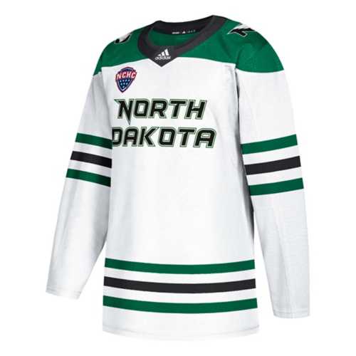 Mens North Dakota Fighting Hawks Blank White 2020 Adidas College Hockey Team Jersey
