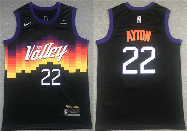 Mens Phoenix Suns #22 Deandre Ayton Black Nike 2021 NBA City Edition Jersey
