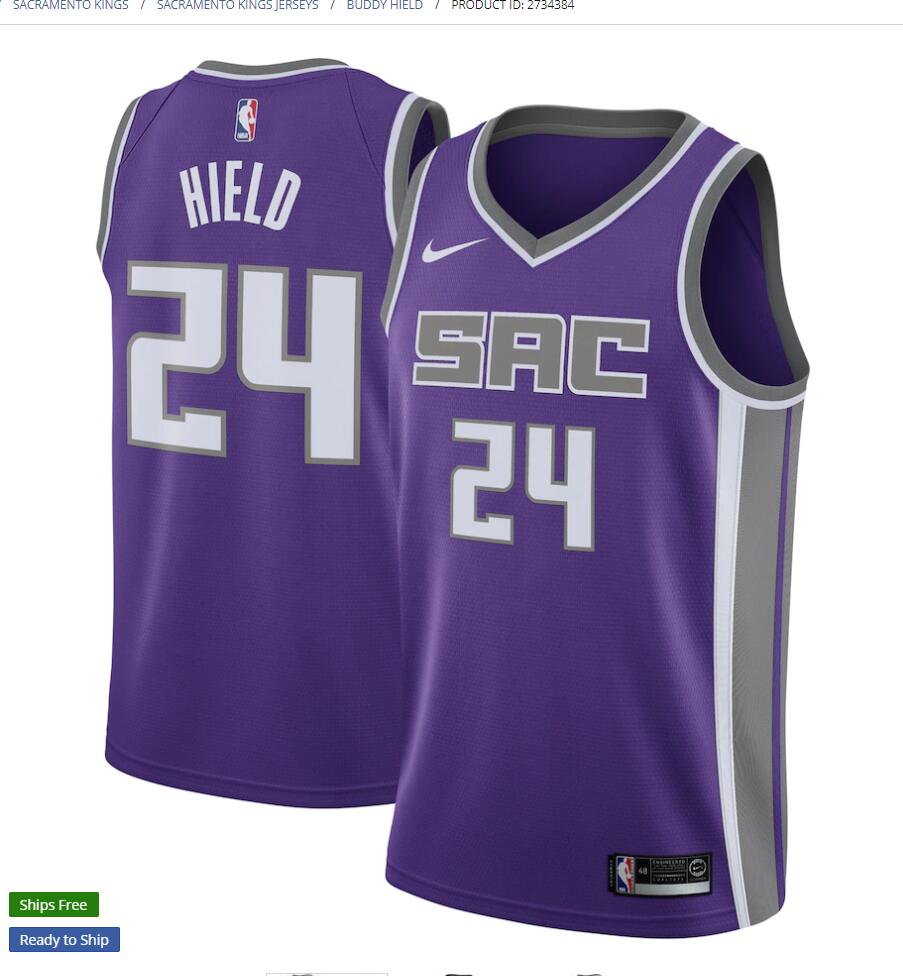 Mens Sacramento Kings #24 Buddy Hield Nike Purple Icon Edition Swingman Jersey