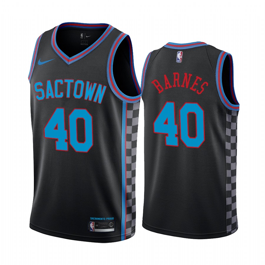 Mens Sacramento Kings #40 Harrison Barnes Black Nike 2020-21 NBA City Edition Jersey