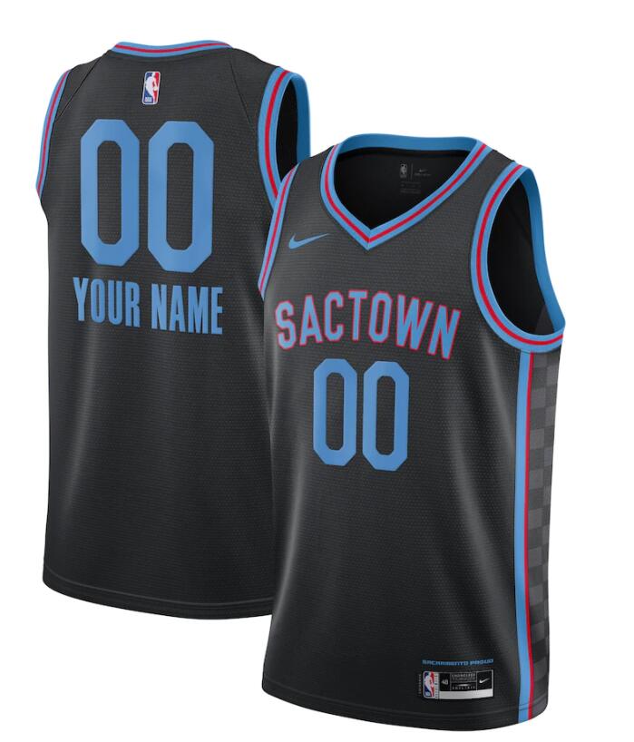 Mens Sacramento Kings Custom  Nike Black 2020-21 NBA City Edition Jersey