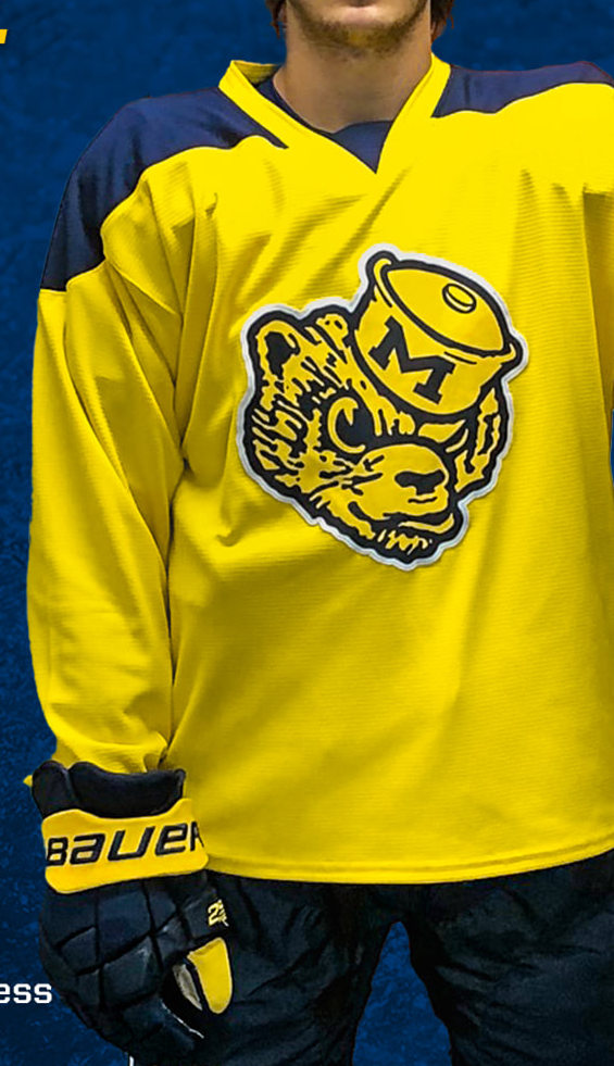 Mens Michigan Wolverines Custom Quinn Hughes Tyler Motte DYLAN LARKIN Zach Werenski Cameron York Owen Power Gold College Training Hockey Jersey