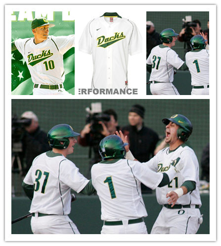 Mens Oregon Ducks Custom Josh Kasevich Joe Gordon Tyler Anderson Steve Baker Tom Dodd Nike 2013 White Performance Baseball Jersey