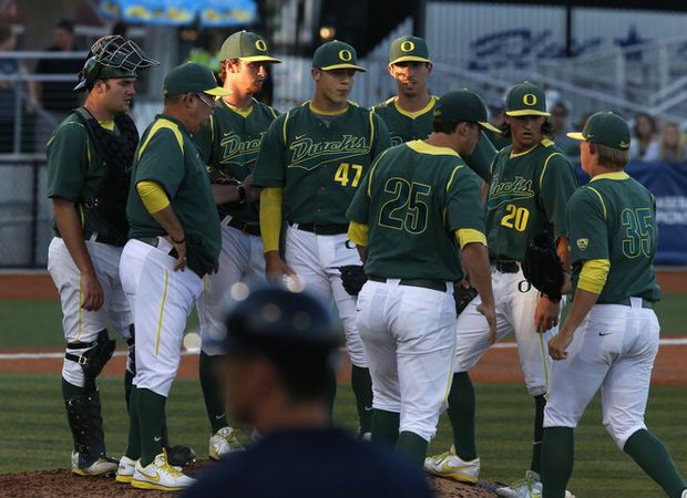 Mens Oregon Ducks Custom Ryon Healy Cole Irvin Stephen Nogosek Tanner Smith Gabe Matthews Nike 2013 Dark Green Performance Baseball Jersey