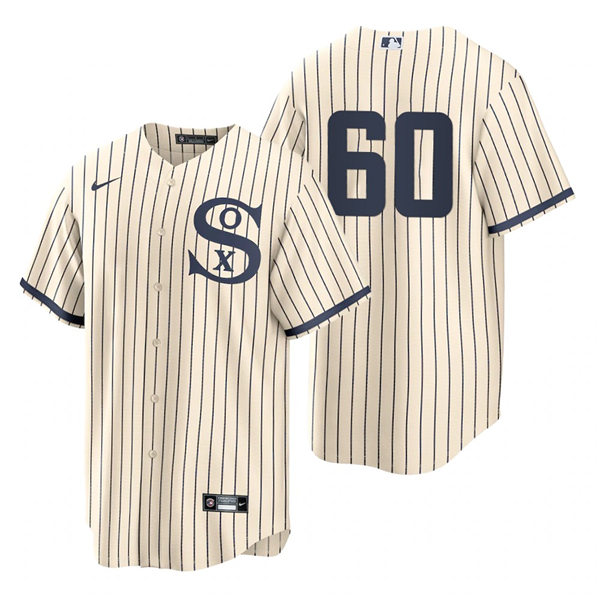 Mens Chicago White Sox #60 Dallas Keuchel Nike White PIN STRIPE 2021 Field of Dreams Jersey