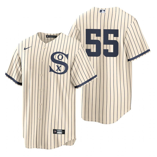 Mens Chicago White Sox #55 Carlos Rodon Nike White PIN STRIPE 2021 Field of Dreams Jersey