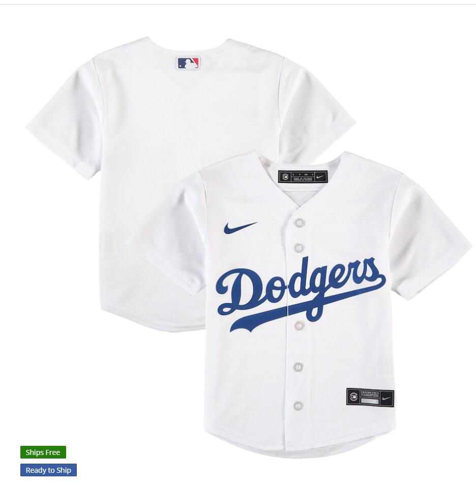 Toddlers Los Angeles Dodgers Blank Nike Home White Preschool Baseball Team Jersey