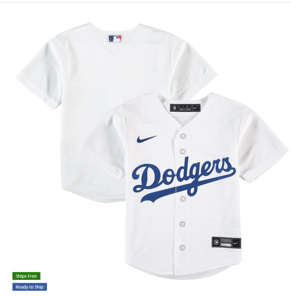 Toddlers Los Angeles Dodgers Blank Nike Home White Preschool Baseball Team Jersey
