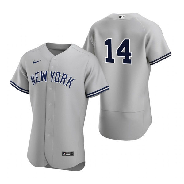 Mens New York Yankees #14 Tyler Wade Nike Grey Road FlexBase Game Jersey