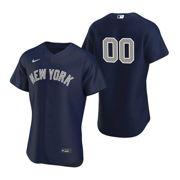 Mens New York Yankees Custom Nike Navy Alternate 2nd New York FlexBase Jersey