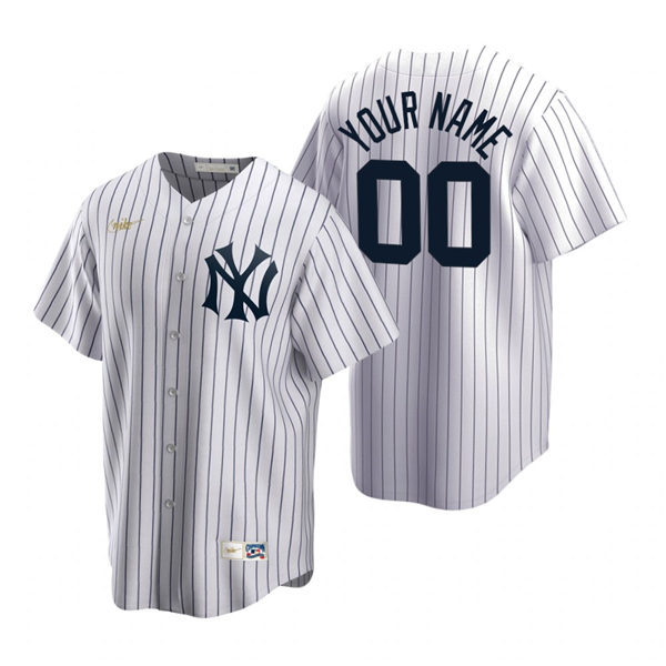 Mens New York Yankees Custom Nike White Cooperstown Collection Jersey