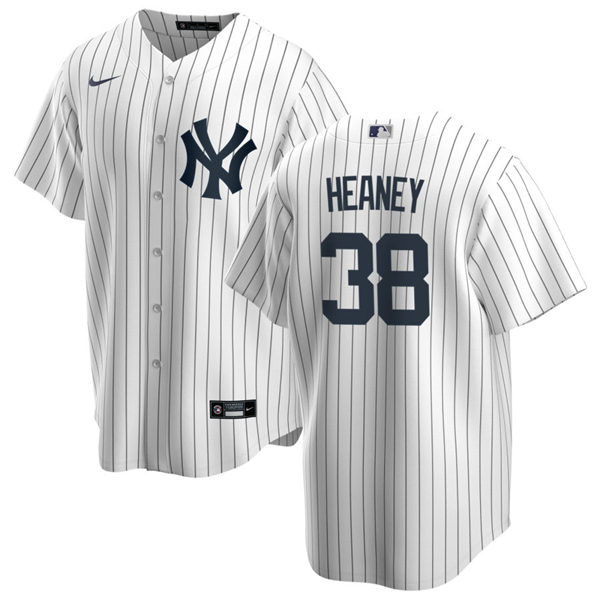 Mens New York Yankees #38 Andrew Heaney Nike White Home with Name Cool Base Jersey