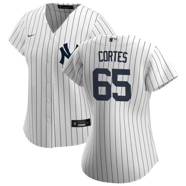 Womens New York Yankees #65 Nestor Cortes Jr. Nike White Home With Name Jersey