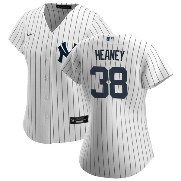 Womens New York Yankees #38 Andrew Heaney Nike White Home With Name Jersey