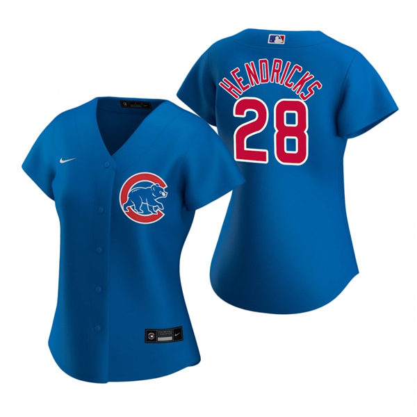 Women Chicago Cubs #28 Kyle Hendricks Nike Royal Alternate Jersey