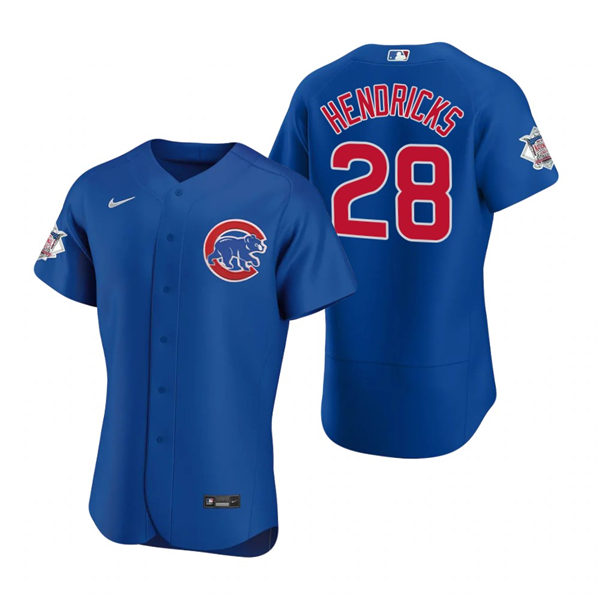 Mens Chicago Cubs #28 Kyle Hendricks Nike Royal Alternate Flex Base Player Jersey